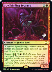 Spellbinding Soprano (Promo Pack) (Streets of New Capenna Commander)\nPromo: Planeswalker Stamped\nSingle\nMagic The Gathering