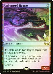 Unlicensed Hearse (Promo Pack) (Streets of New Capenna)
Promo
Single
Magic: The Gathering