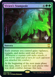 Vivien's Stampede (Promo Pack) (Streets of New Capenna Commander)\nPromo: Planeswalker Stamped\nSingle\nMagic The Gathering