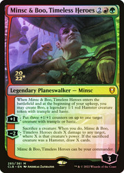 Minsc & Boo, Timeless Heroes (Prerelease) (Commander Legends: Battle for Baldur's Gate)\nPromo: Date Stamped\nSingle\nMagic The Gathering