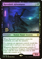 Ravenloft Adventurer (Prerelease) (Commander Legends: Battle for Baldur's Gate)\nPromo: Date Stamped\nSingle\nMagic The Gathering