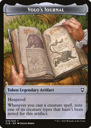 {Volo's Journal Token}\nCommander Legends: Battle for Baldur's Gate\nSingle\nMagic The Gathering