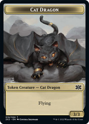 {Cat Dragon Token} // {Spirit Token} (White)\nDouble Masters 2022\nSingle\nMagic The Gathering