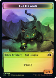 {Cat Dragon Token} // {Spirit Token} (White)\nDouble Masters 2022\nSingle\nMagic The Gathering