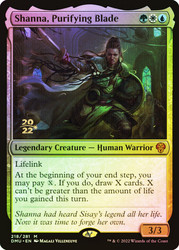 Shanna, Purifying Blade (Prerelease) (Dominaria United)\nPromo: Date Stamped\nSingle\nMagic The Gathering