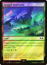 Rugged Highlands (Surge Foil)\nWarhammer 40,000 Commander - Surge Foil\nSingle\nMagic The Gathering