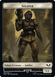 {Soldier Token} (#02) // {Space Marine Devastator Token}\nWarhammer 40,000 Commander\nSingle\nMagic The Gathering