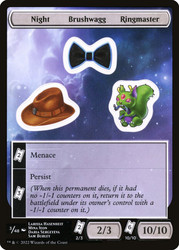 {Night Brushwagg Ringmaster Sticker Sheet}\nUnfinity\nSingle\nMagic The Gathering