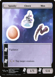 {Spooky Clown Mox Sticker Sheet}\nUnfinity\nSingle\nMagic The Gathering