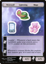 {Werewolf Lightning Mage Sticker Sheet}\nUnfinity\nSingle\nMagic The Gathering