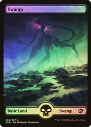 Swamp (Full Art) (#282)\nThe Brothers' War\nSingle\nMagic The Gathering