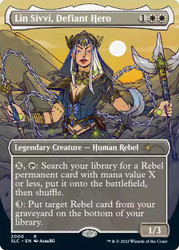 Lin Sivvi, Defiant Hero (Secret Lair Countdown) (Borderless)\nPromo: General\nSingle\nMagic The Gathering