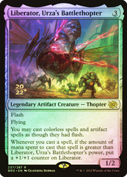 Liberator, Urza's Battlethopter (Prerelease) (The Brothers' War)\nPromo: Date Stamped\nSingle\nMagic The Gathering