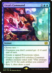 Urza's Command (Prerelease) (The Brothers' War)\nPromo: Date Stamped\nSingle\nMagic The Gathering