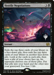 Hostile Negotiations (Promo Pack) (The Brothers' War)\nPromo: Planeswalker Stamped\nSingle\nMagic The Gathering