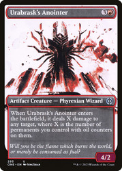 Urabrask's Anointer (Showcase)\nPhyrexia: All Will Be One - Variants\nSingle\nMagic The Gathering