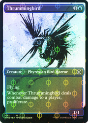 Thrummingbird (#432) (Showcase) (Compleat Foil)\nPhyrexia: All Will Be One - Alternate Foil\nSingle\nMagic The Gathering