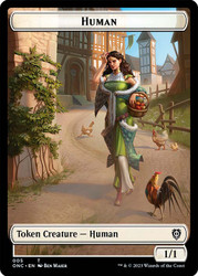 {Human Token} // {Spirit Token}\nPhyrexia: All Will Be One Commander\nSingle\nMagic The Gathering