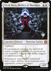 Elesh Norn, Mother of Machines (Promo Pack) (Phyrexia: All Will Be One)\nPromo: Planeswalker Stamped\nSingle\nMagic The Gathering