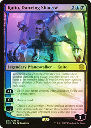 Kaito, Dancing Shadow (Promo Pack) (Phyrexia: All Will Be One)\nPromo: Planeswalker Stamped\nSingle\nMagic The Gathering