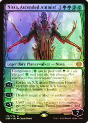 Nissa, Ascended Animist (Promo Pack) (Phyrexia: All Will Be One)\nPromo: Planeswalker Stamped\nSingle\nMagic The Gathering