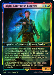 Edgin, Larcenous Lutenist (Secret Lair) (Full Art)\nPromo: General\nSingle\nMagic The Gathering