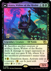 Ayara, Widow of the Realm // Ayara, Furnace Queen (Prerelease) (March of the Machine)\nPromo: Date Stamped\nSingle\nMagic The Gathering