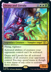 Drana and Linvala (Prerelease) (March of the Machine)\nPromo: Date Stamped\nSingle\nMagic The Gathering