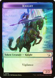 {Knight Token} (White/Blue) // {Treasure Token} (#21)\nMarch of the Machine\nSingle\nMagic The Gathering