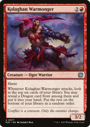 Kolaghan Warmonger\nMarch of the Machine: The Aftermath\nSingle\nMagic The Gathering