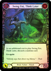 Swing Fist, Think Later (Blue) Rainbow Foil English