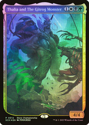 Thalia and The Gitrog Monster (Store Championship) (Textless)\nPromo: General\nSingle\nMagic The Gathering