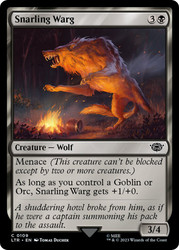 Snarling Warg\nThe Lord of the Rings\nSingle\nMagic The Gathering