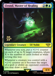 Elrond, Master of Healing (Prerelease) (The Lord of the Rings)\nPromo: Date Stamped\nSingle\nMagic The Gathering
