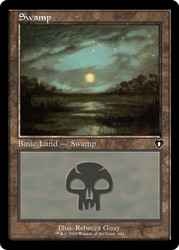 Swamp (#444) (Retro Frame)\nCommander Masters - Retro Frame\nSingle\nMagic The Gathering