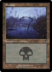 Swamp (#445) (Retro Frame)\nCommander Masters - Retro Frame\nSingle\nMagic The Gathering
