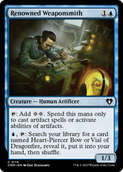 Renowned Weaponsmith\nCommander Masters\nSingle\nMagic The Gathering
