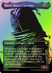 Shirei, Shizo's Caretaker (Borderless)\nCommander Masters - Variants\nSingle\nMagic The Gathering