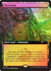 Mountain (Secret Lair) (#1366) (Extended Art)\nPromo: General\nSingle\nMagic The Gathering