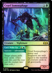 Cruel Somnophage // Can't Wake Up (Promo Pack) (Wilds of Eldraine)\nPromo: Planeswalker Stamped\nSingle\nMagic The Gathering
