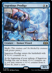 Ingenious Prodigy (Promo Pack) (Wilds of Eldraine)\nPromo: Planeswalker Stamped\nSingle\nMagic The Gathering