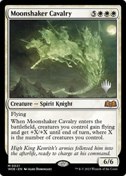 Moonshaker Cavalry (Promo Pack) (Wilds of Eldraine)\nPromo: Planeswalker Stamped\nSingle\nMagic The Gathering