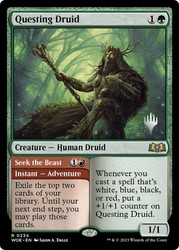 Questing Druid // Seek the Beast (Promo Pack) (Wilds of Eldraine)\nPromo: Planeswalker Stamped\nSingle\nMagic The Gathering