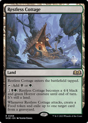 Restless Cottage (Promo Pack) (Wilds of Eldraine)\nPromo: Planeswalker Stamped\nSingle\nMagic The Gathering