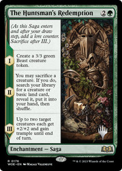 The Huntsman's Redemption (Promo Pack) (Wilds of Eldraine)\nPromo: Planeswalker Stamped\nSingle\nMagic The Gathering