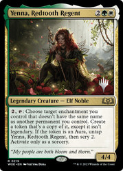 Yenna, Redtooth Regent (Promo Pack) (Wilds of Eldraine)\nPromo: Planeswalker Stamped\nSingle\nMagic The Gathering