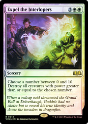 Expel the Interlopers (Promo Pack) (Wilds of Eldraine)\nPromo: Planeswalker Stamped\nSingle\nMagic The Gathering