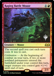 Raging Battle Mouse (Promo Pack) (Wilds of Eldraine)\nPromo: Planeswalker Stamped\nSingle\nMagic The Gathering