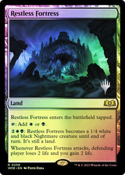 Restless Fortress (Promo Pack) (Wilds of Eldraine)\nPromo: Planeswalker Stamped\nSingle\nMagic The Gathering
