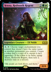 Yenna, Redtooth Regent (Promo Pack) (Wilds of Eldraine)\nPromo: Planeswalker Stamped\nSingle\nMagic The Gathering